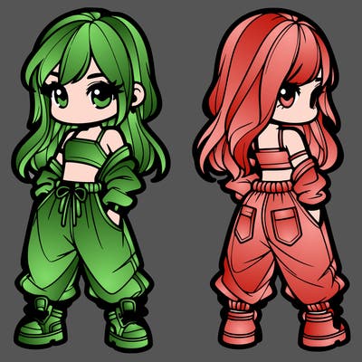 girl in crop top and baggy pants