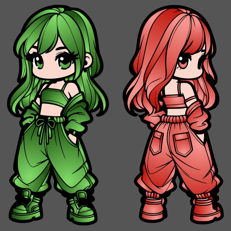 girl in crop top and baggy pants