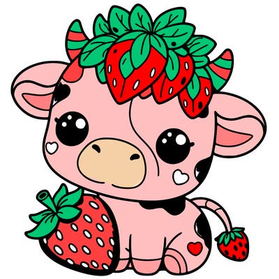cute strawberry cow