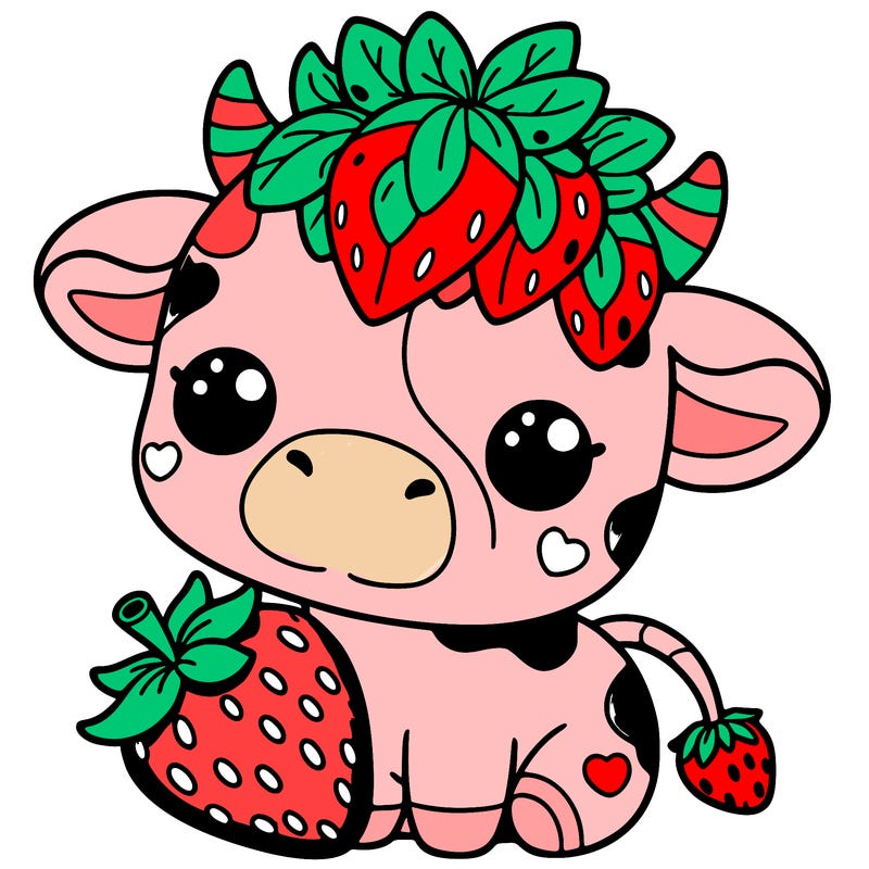 cute strawberry cow