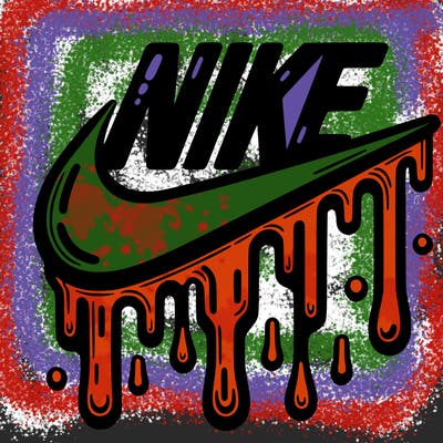 dripping nike logo