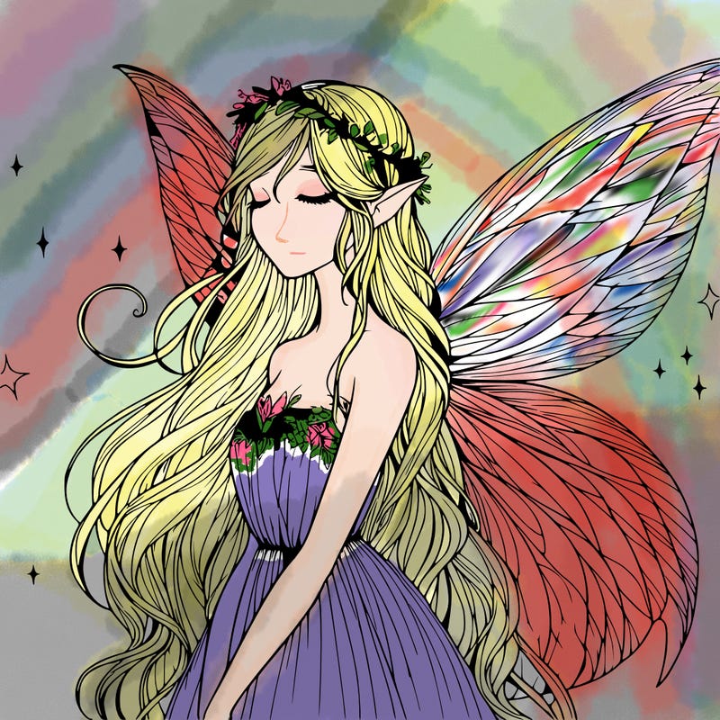 ethereal realistic fairy girl