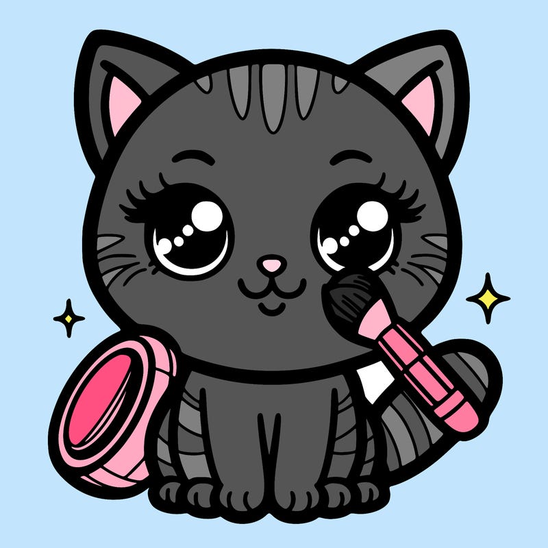 cat with make-up