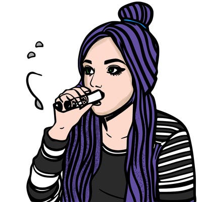 emo girl smoking