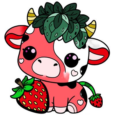 cute strawberry cow