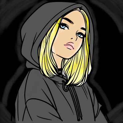a realistic girl in a hoodie