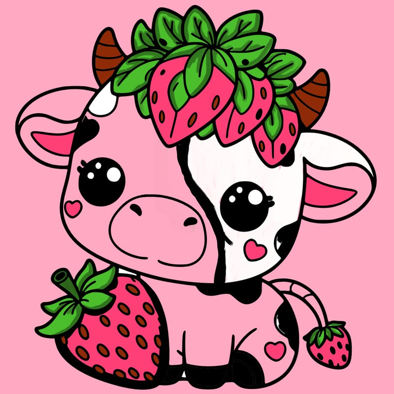 cute strawberry cow