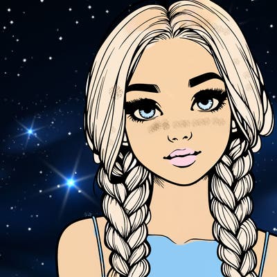 realistic girl with braids