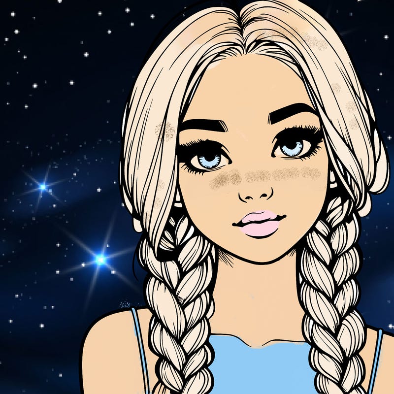 realistic girl with braids