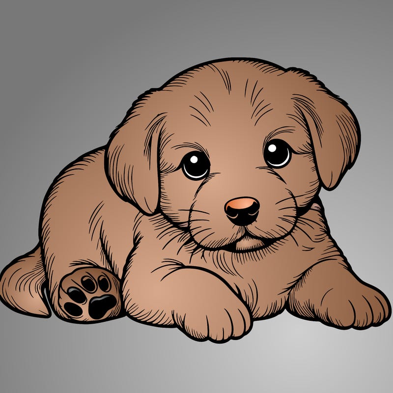 a cute realistic puppy