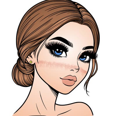 realistic girl with lashes