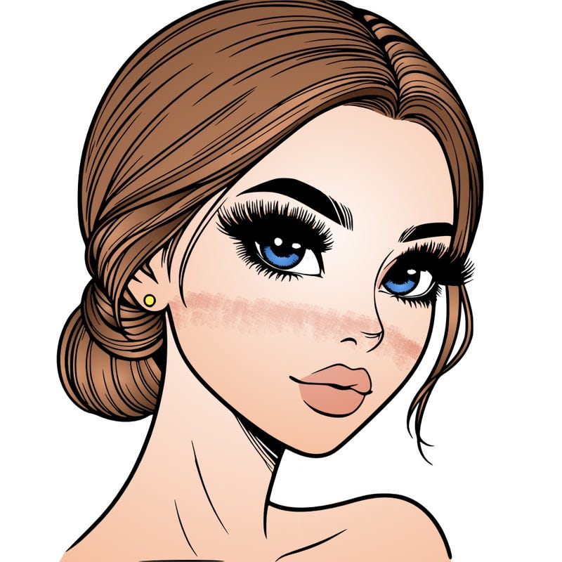 realistic girl with lashes