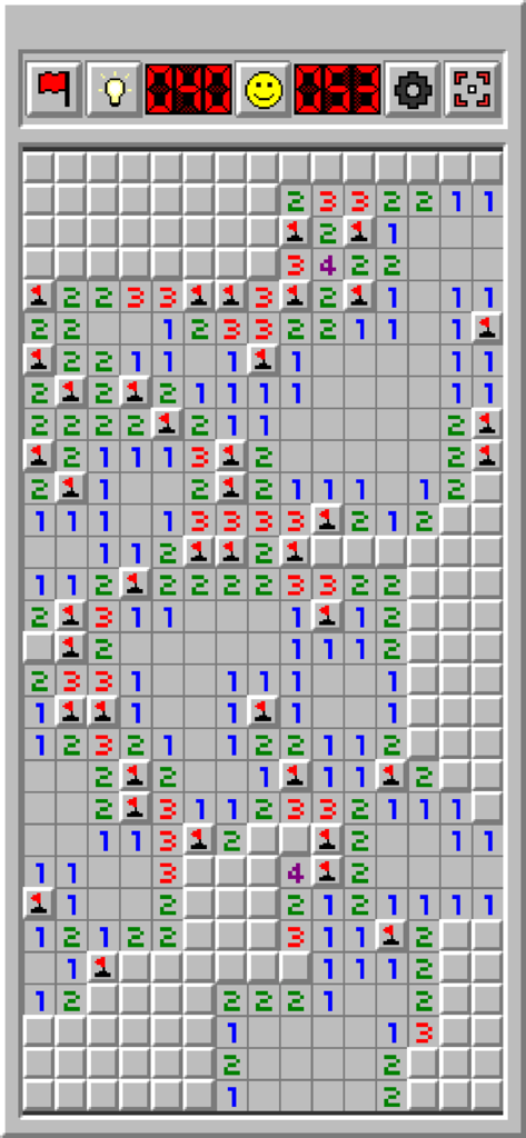 Minesweeper Classic: Retro - Une capture d'écran de Démineur Classique Rétro montrant une partie en cours avec une interface de style Windows classique grise