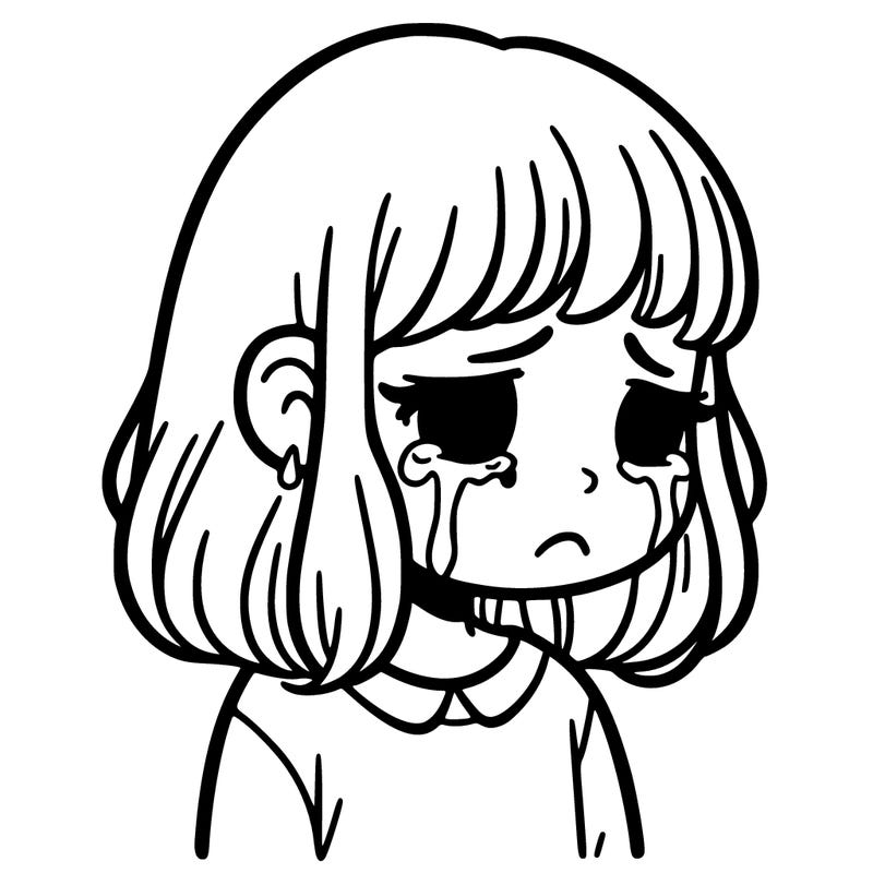 depressed girl, crying her eyes out