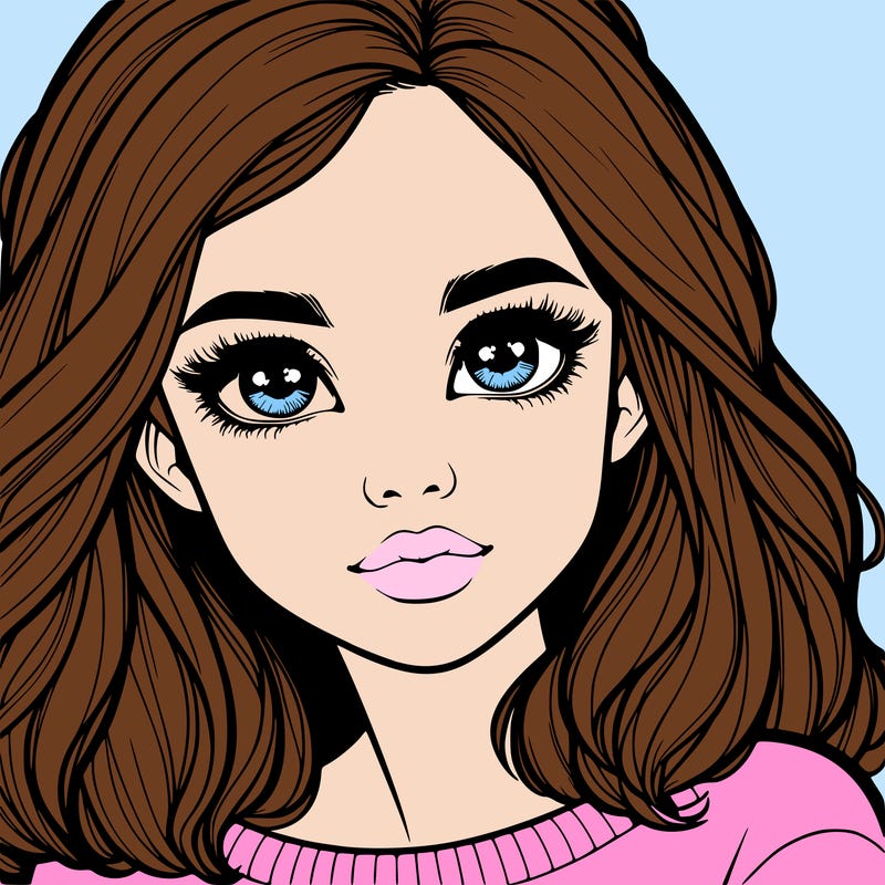 realistic girl whith cute eyes