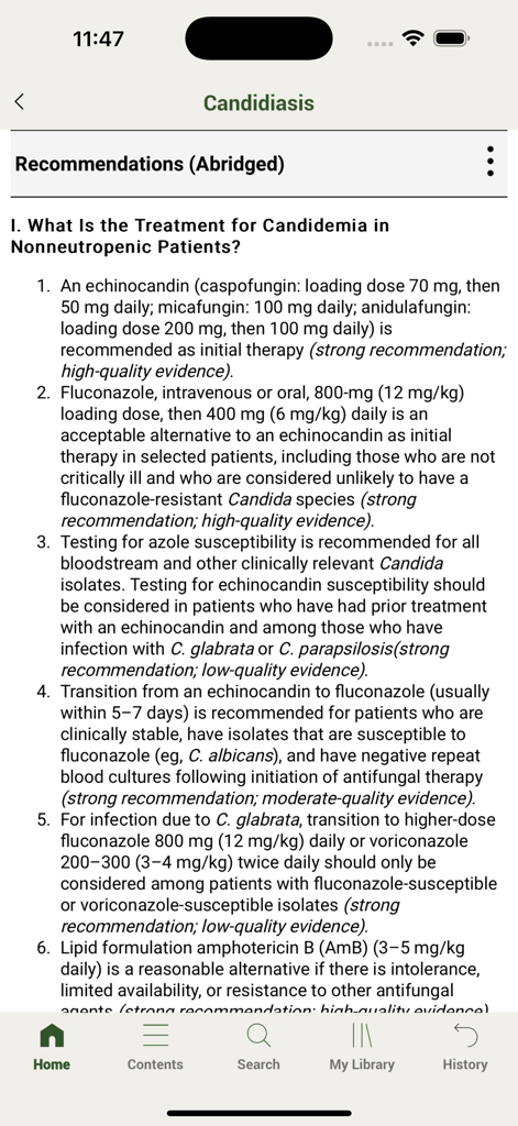 IDSA clinical guidelines for candidemia treatment in nonneutropenic patients