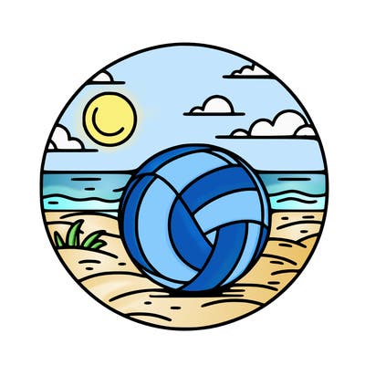 volleyball on a beach