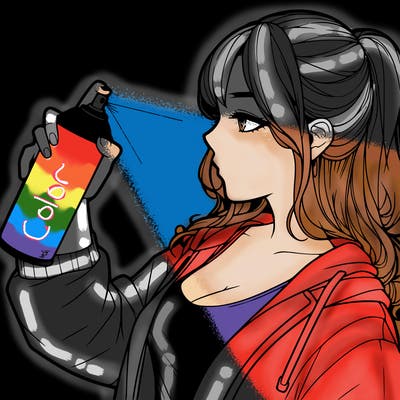 a realistic girl spray, painting