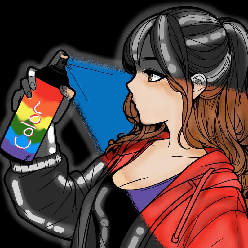 a realistic girl spray, painting