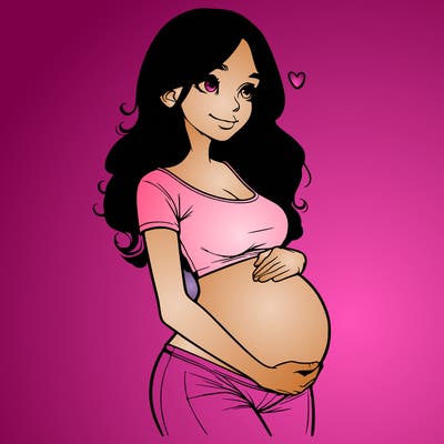 realistic pregnant girl