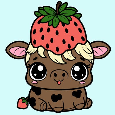 cute strawberry cow