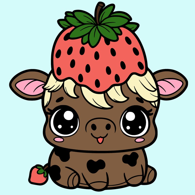 cute strawberry cow