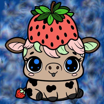 cute strawberry cow