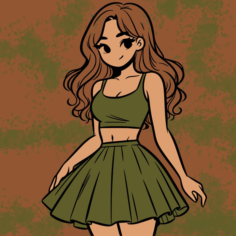 woman in a skirt and crop top