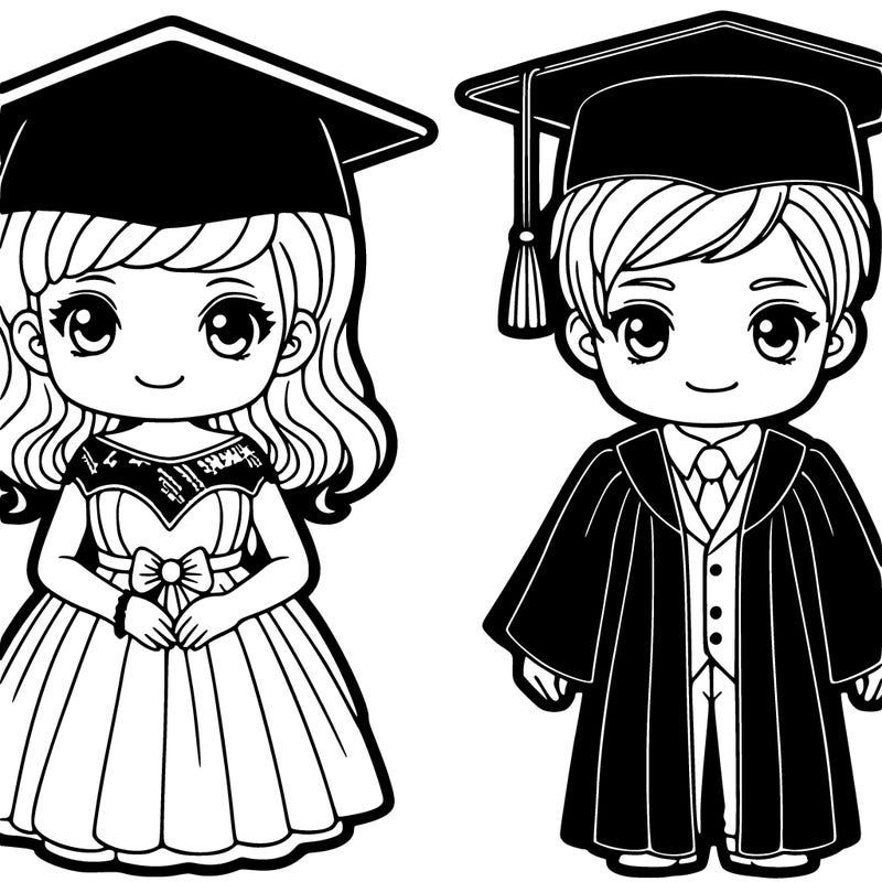 girlfriend in dress and boyfriend with graduation gown and graduation hat