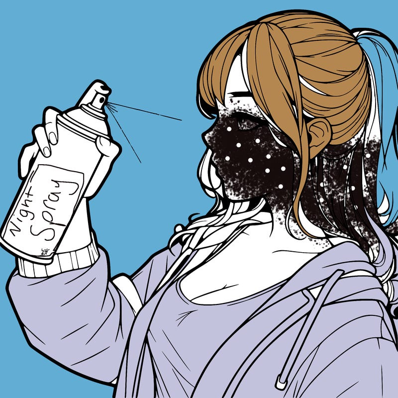 a realistic girl spray, painting