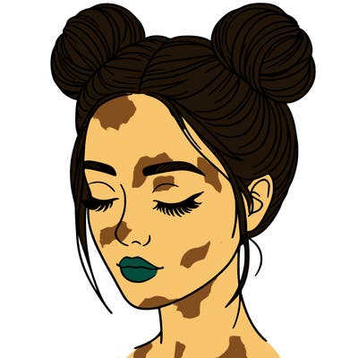 woman with hair buns