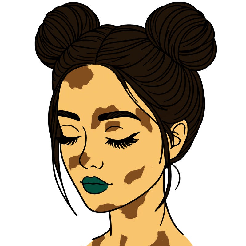 woman with hair buns