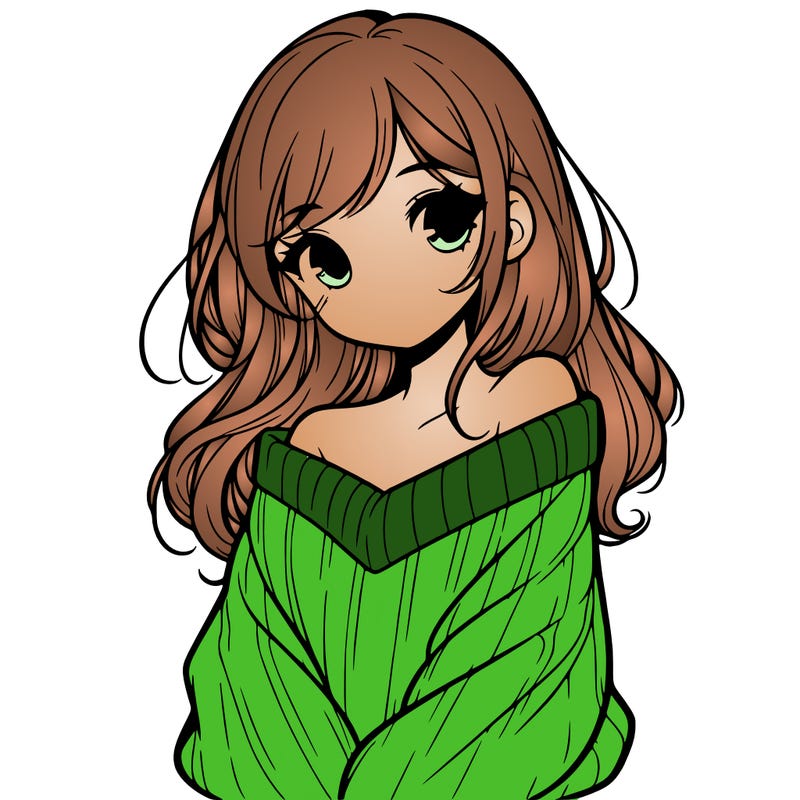 shy pretty girl wearing a sweater that is falling off one shoulder portrait