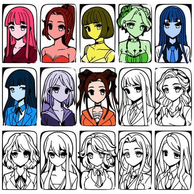 girls that look diffrent anime