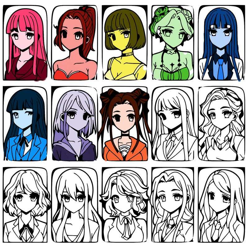 girls that look diffrent anime