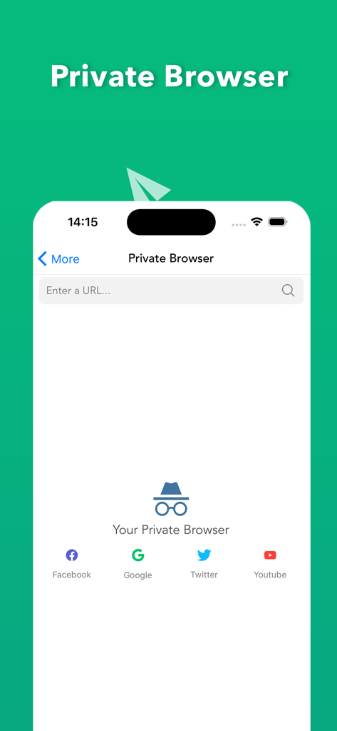 GB What+ : Dual Messenger chat - GB What plusアプリのプライベートブラウザ画面。匿名検索オプションがあります。
