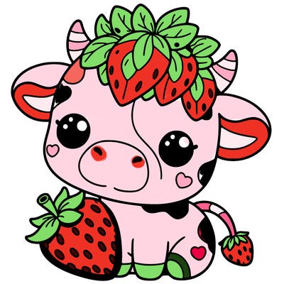 cute strawberry cow