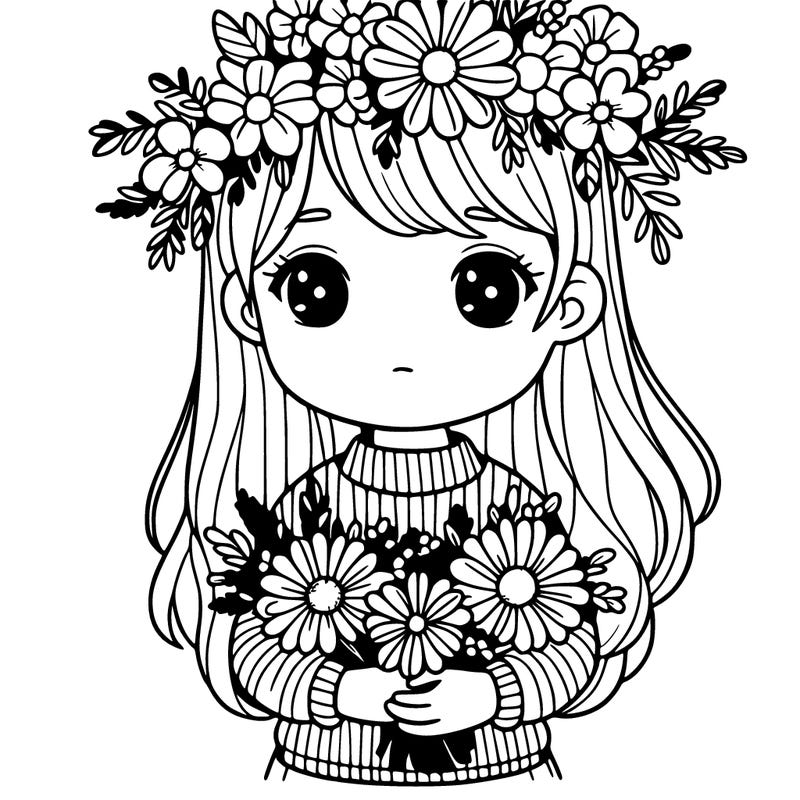 girl with flowers