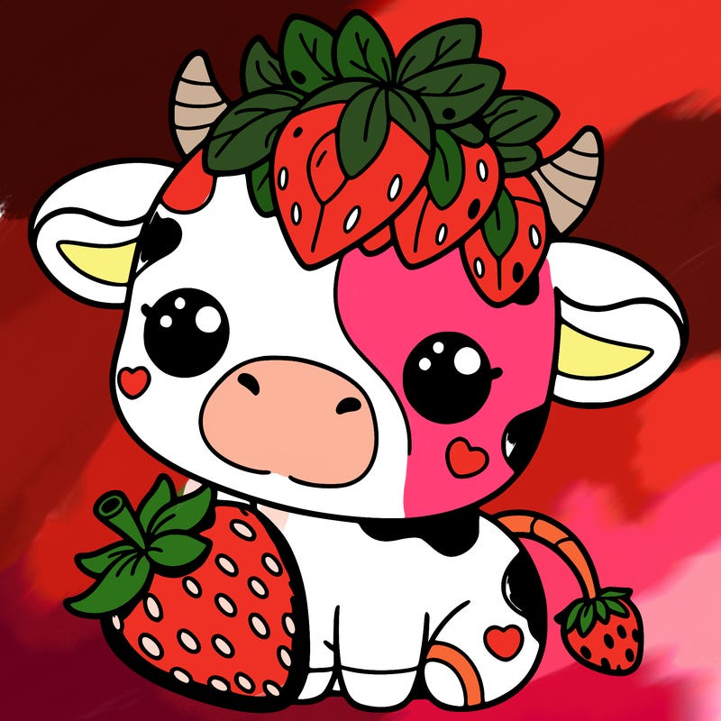 cute strawberry cow
