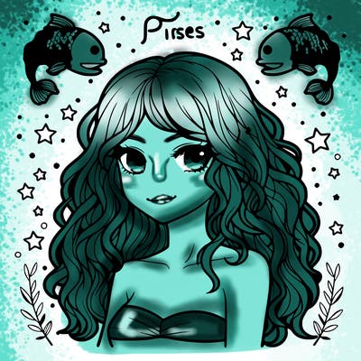 pisces girl realistec