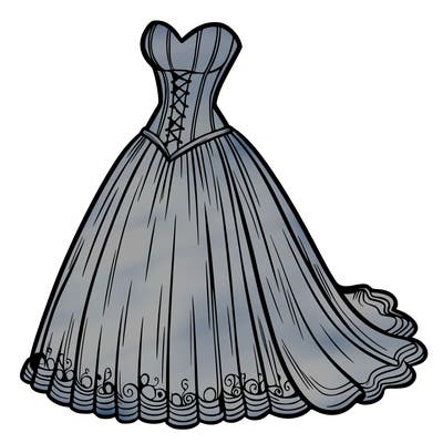 wedding dress-corset and a long and flowy skirt