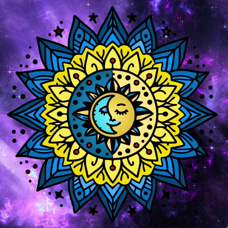 mandala star sun moon