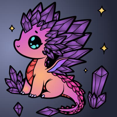 little cute crystal dragon