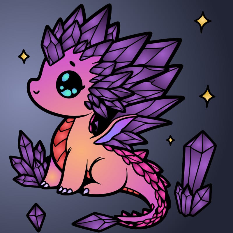 little cute crystal dragon