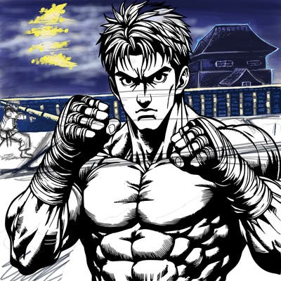 realism manga fighter man