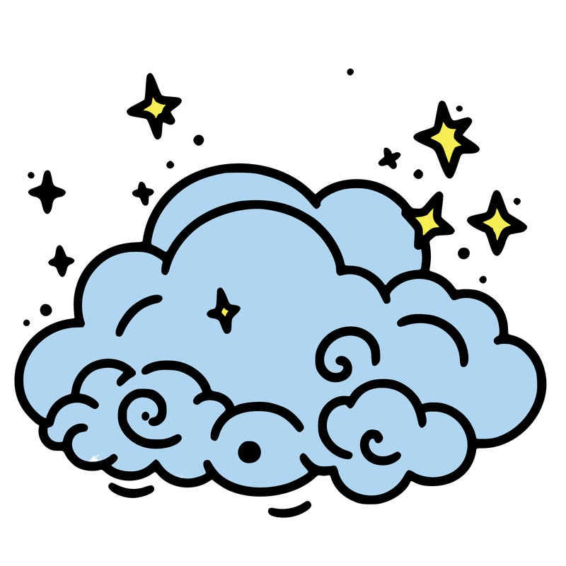 pink starry cloud sky