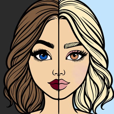 realistic girl split half