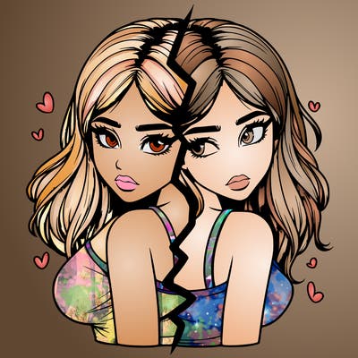 realistic girl split