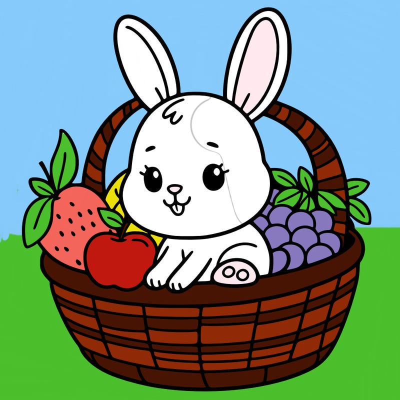 bunny in a fruit basket