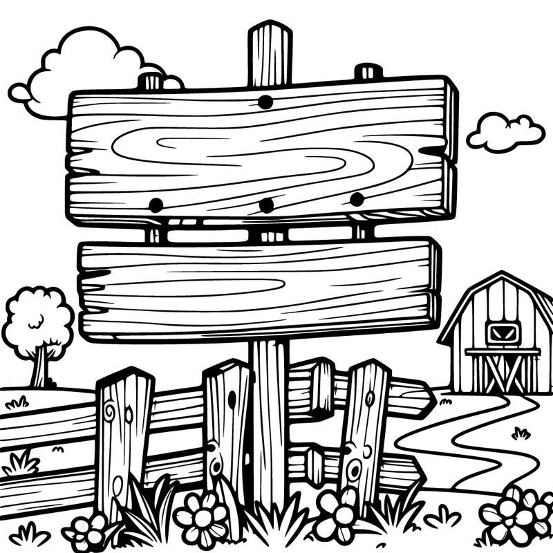 wooden farm sign